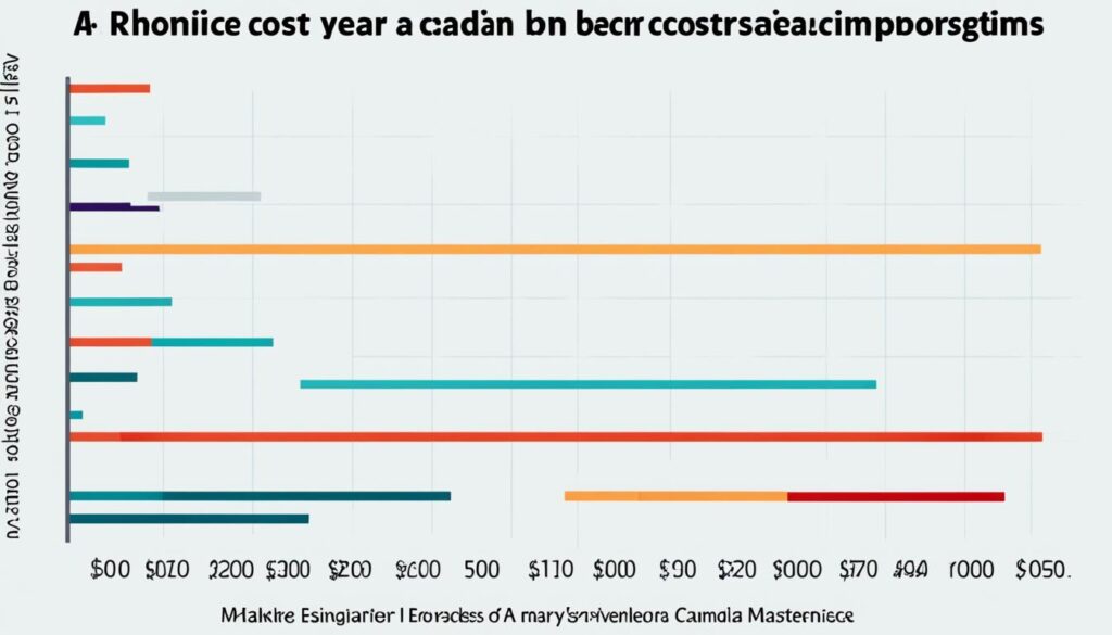 How much does a 1-year Masters program cost in Canada?